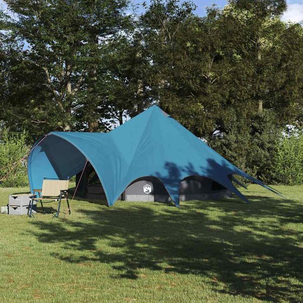 vidaXL Teepee stan pre 5 osôb Modrá a šedá 415 x 415 x 247 cm