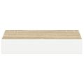 vidaXL Plávajúce nástenné police 4 ks dub a biele 23x23,5x3,8 cm MDF