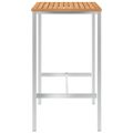 vidaXL Barový stôl 120x60x105 cm teakový masív a nehrdzavejúca oceľ