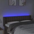 vidaXL Čelo postele s LED sivohnedé 147x16x78/88 cm látka