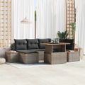 vidaXL Súprava záhradných pohoviek 7 ks Sivá Poly ratan