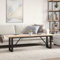 vidaXL Jedálenský stolík v tvare O 160x40x45,5 cm borovica a oceľ
