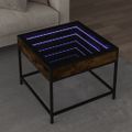 vidaXL Konferenčný stolík s nekonečnými LED dymový dub 50x50x41 cm
