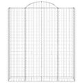 vidaXL Oblúkový gabionový kôš 7 ks 200x50x220/240cm pozinkované železo