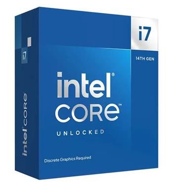 Intel/Core i7-14700KF/20-Core/3,4GHz/LGA1700 Procesor, 20 jadier, 28 vlákien, max. 5,6GHz, 33MB, LGA1700, bez VGA, 125W TDP, BOX s chladičom