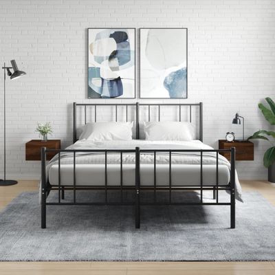 vidaXL Nástenné nočné stolíky 2 ks hnedý dub 35x35x20 cm