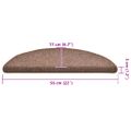 vidaXL Schodové rohože 30 ks 56x17x3 cm hnedé polkruhové