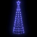 vidaXL LED Vianočný stromček so zemnými kolíkmi Modrá 250 cm Železo