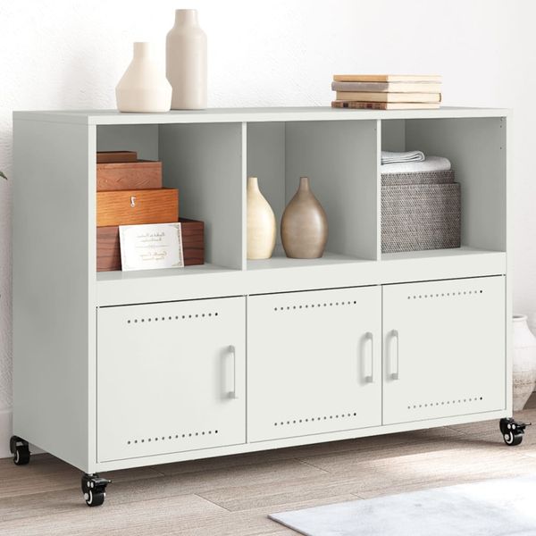 vidaXL Komoda biela 100,5x39x72 cm oceľ
