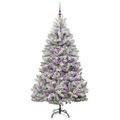 vidaXL Umelý Sklápací Vianočný Stromček 300 LED Zelená a biela 180 cm