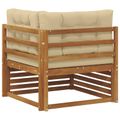 vidaXL Rohová pohovka na vonku Pevné akáciové drevo Prírodná