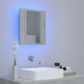 vidaXL LED kúpeľňová zrkadlová skrinka betónová sivá 40x12x45 cm akryl