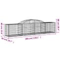 vidaXL Oblúkový gabionový kôš 11 ks 300x50x60/80 cm pozinkované železo