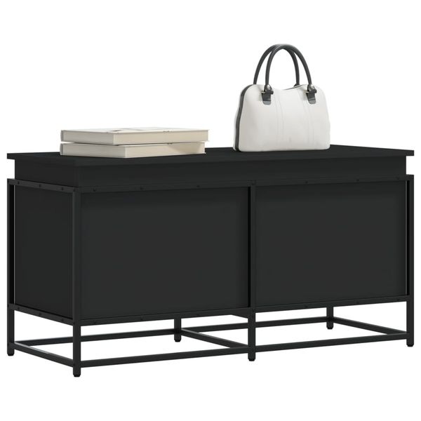 vidaXL Úložný box s vekom čierny 100x40x51,5 cm kompozitné drevo