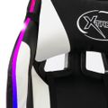 vidaXL Herná stolička s RGB LED svetlami bielo-čierna umelá koža