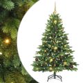 vidaXL Umelý vianočný stromček s 150 LED-i Zelená 150 cm PE a PVC