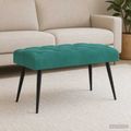 vidaXL Lavica s gombíkovým prešívaním Tyrkysová 80 x 40 x 46 cm Zamat