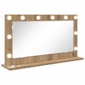 vidaXL Toaletné zrkadlo Remeselný dub 80 x 45 x 18 cm Obdĺžnikový