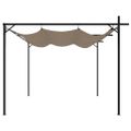 vidaXL Pergola so zaťahovacou strechou sivohnedá 295x292x230 cm