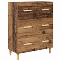 vidaXL Highboard Staré drevo 69,5 x 32,5 x 180 cm Kompozitné drevo