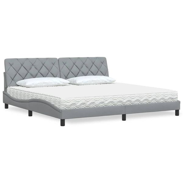 vidaXL Posteľ s matracom bledosivá 200x200 cm látka