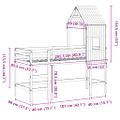 vidaXL Vyvýšená posteľ rebrík strecha biela 80x200 cm masívna borovica