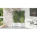 vidaXL Záhradný kvetináč 3 ks Biela 80 x 80 x 143 cm PP