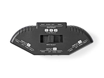 Prepínač 3x Cinch/Cinch NEDIS VSWI2403BK