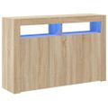 vidaXL Komoda s LED svetlami dub sonoma 115,5x30x75 cm