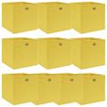 vidaXL Úložné boxy 10 ks, žlté 32x32x32 cm, látka