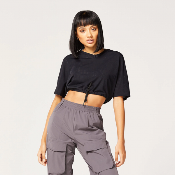 Dámske tričko Code Crop V Neck Black - SQUATWOLF, veľkosť XS
