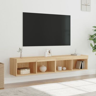 vidaXL TV skrinky s LED svetlami 2 ks dub sonoma 80x30x30 cm