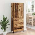 vidaXL Highboard Staré drevo 69,5 x 34 x 180 cm Kompozitné drevo