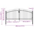 vidaXL Plotová brána Woerden s dvojitými dverami a hrotovým vrchom 299,5x174,5 cm