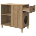 vidaXL Mačka Dom Dub artisan 72 x 42,5 x 70 cm Kompozitné drevo