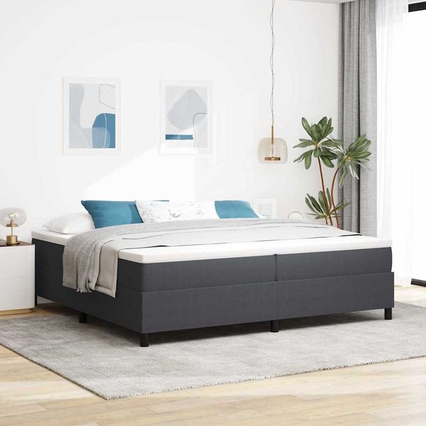 vidaXL Posteľ s pružinovým rámom Tmavo šedá a biela 200 x 200 cm