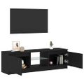 vidaXL TV skrinka s LED svetlami, čierny dub 120x30x36 cm, umelé drevo