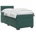 vidaXL Posteľ boxspring s matracom Tmavozelená 90 x 200 cm Zamat