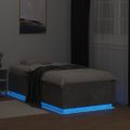 vidaXL Posteľný rám s LED svetlami betónový 90x190 cm kompozitné drevo