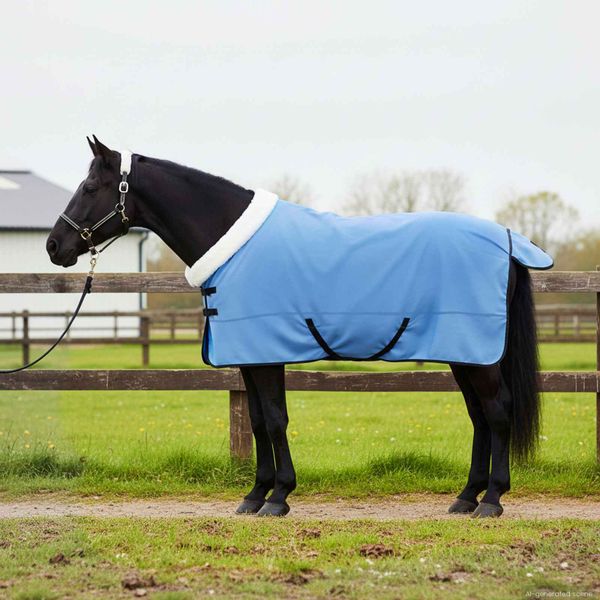 vidaXL Plášť pre kone Plný aqua 165 cm Polárna fleece