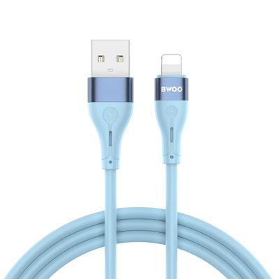 Kábel BWOO USB - Lightning 1m 3A Minimalistický silikónový modrý X280L