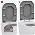 vidaXL WC sedadlo Sivá 47,5 x 35 x 3,6 cm Duroplast