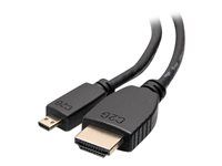 High Speed HDMI Cable - Kábel HDMI s ethernetom - 19 pin micro HDMI Type D s pinmi (male) do HDMI s pinmi (male) - 1.83 m - tienený - čierna