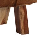 vidaXL Lavica hnedo-biela 110x30x45 cm pravá kozia koža