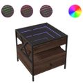 vidaXL Konferenčný stolík s nekonečnými LED hnedý dub 50x50x51 cm