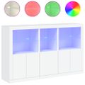 vidaXL Komoda s LED svetlami biela 162x37x100 cm