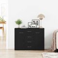 vidaXL Komoda čierna dub 88x30x64 cm, imitácia dreva