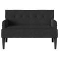 vidaXL Chesterfield lavica Čierna 112 x 65,5 x 75 cm Zamat