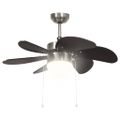 vidaXL Stropný ventilátor s osvetlením 76 cm tmavohnedý