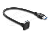 Delock - USB kabel - USB typ A (M) do Micro-USB typu B (M) s šrouby - 30 cm - up to 5 Gbps data transfer rate, Vzdálenost šroubu 18 mm, 90° konektor - cerná